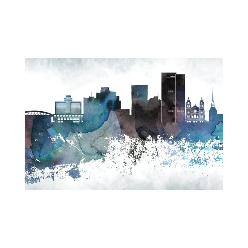 Phoenix Bluish Skylines - Wrapped Canvas Painting, 66.04 cm H x 45.72 cm W x 1.91 cm D