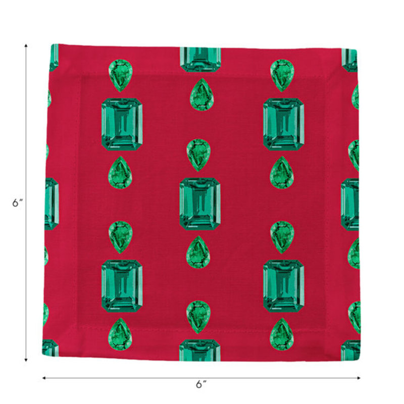 Cotton Blend Square Napkins, Red