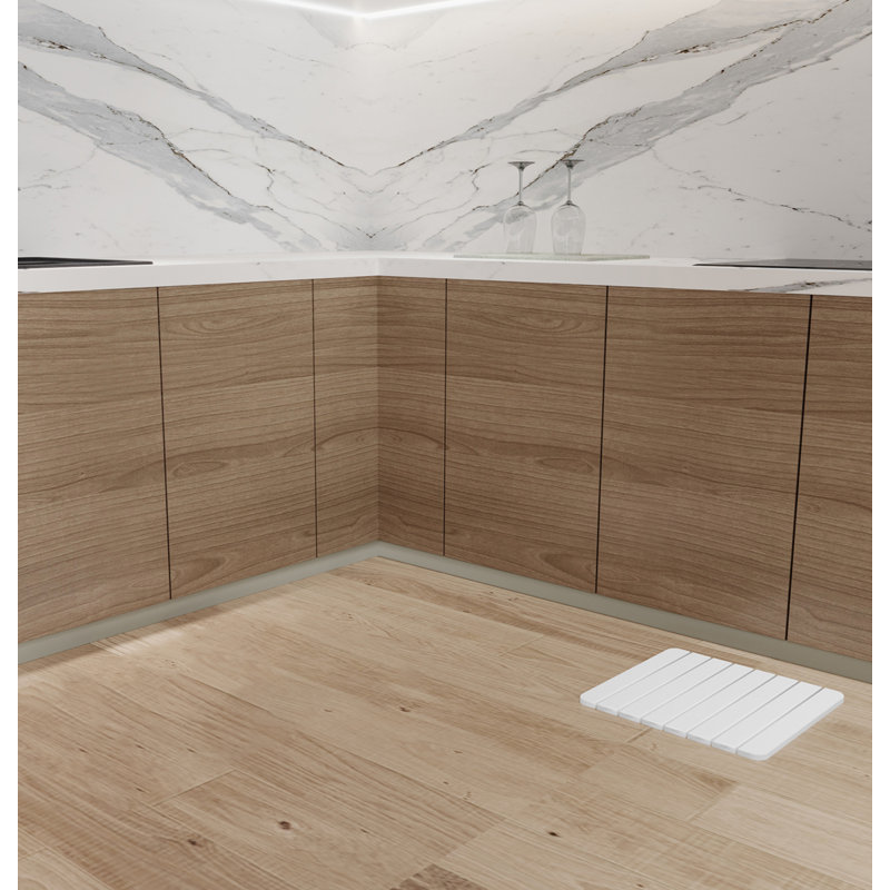 Tapis de cuisine Dianeli, Rectangle 1 pi x 1 pi 4 po, Blanc / Blanc