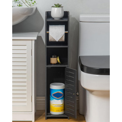 Support pour papier hygiénique: Rangement autoportant en PVC sans perceuse pour les locataires d'appartements - dépôt de garantie - petit espace de rangement