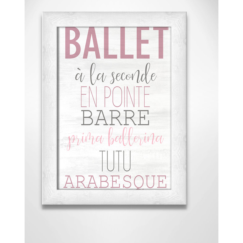 Ballet toute la journée 2, H 16 po x l 12 po x P 0,63 po, Cadre à grain de bois blanc