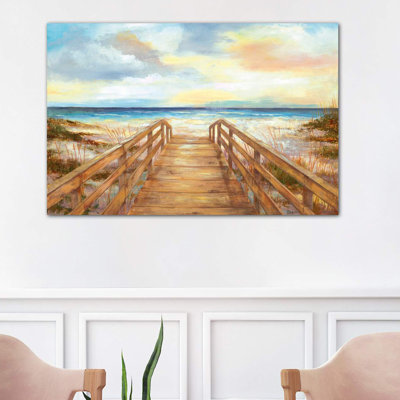 Walk to the Beach 1 Piece Wrapped Canvas Painting