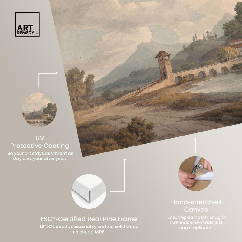 Art moderne sur toile Modern Bridge at Narni par Art Remedy, Toile tendue, H 10 po x l 15 po