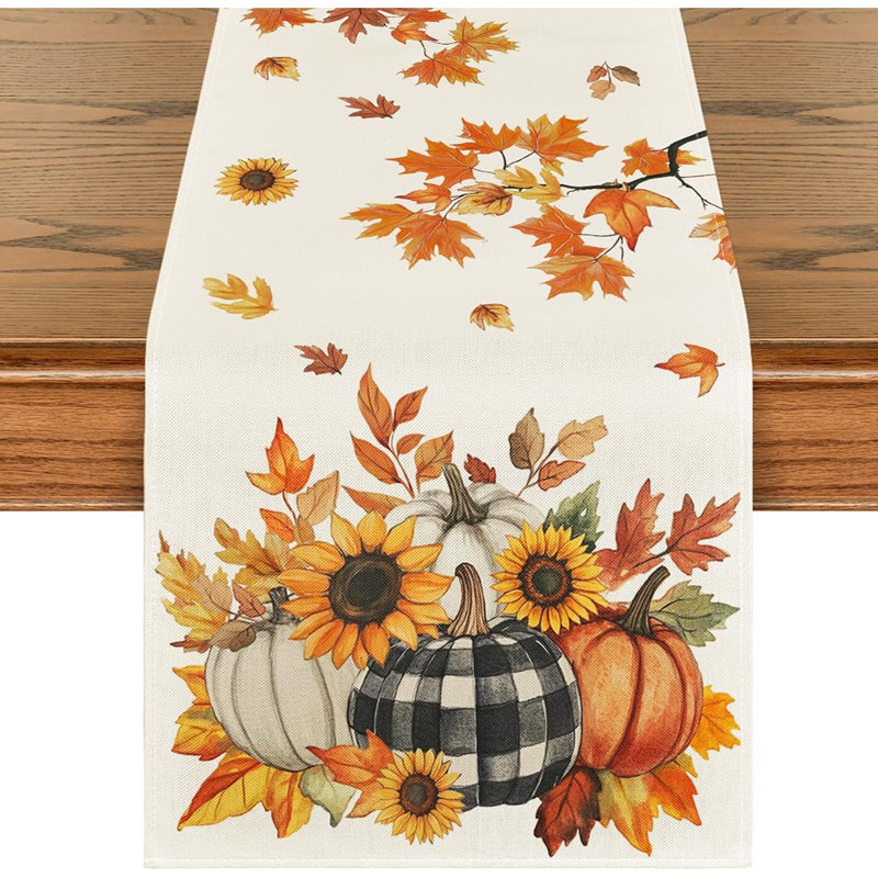 Chemin de table citrouille citrouille tournesol 210 GSM