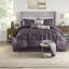 Ensemble de literie 7 pièces Elegant Plum, capitonné en polyester pour la maison
