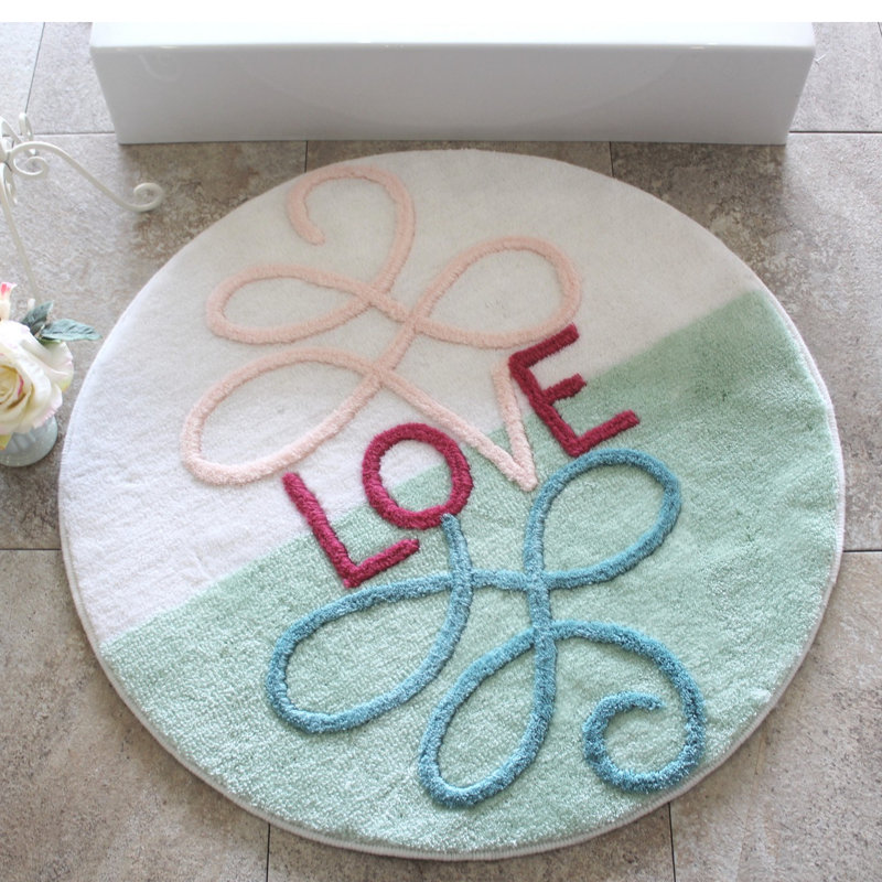 Tapis pour salle de bain Marlboro, Blanc / rouge / menthe