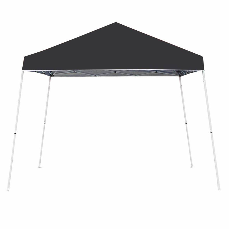 10 Ft. W x 10 Ft. D Steel Pop-Up Canopy, Black, 10 Ft. W x 10 Ft. D