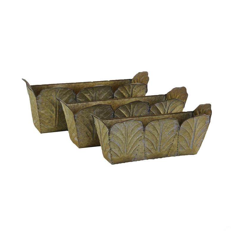 Ensemble de 3 pots à fleurs muraux rustiques en métal