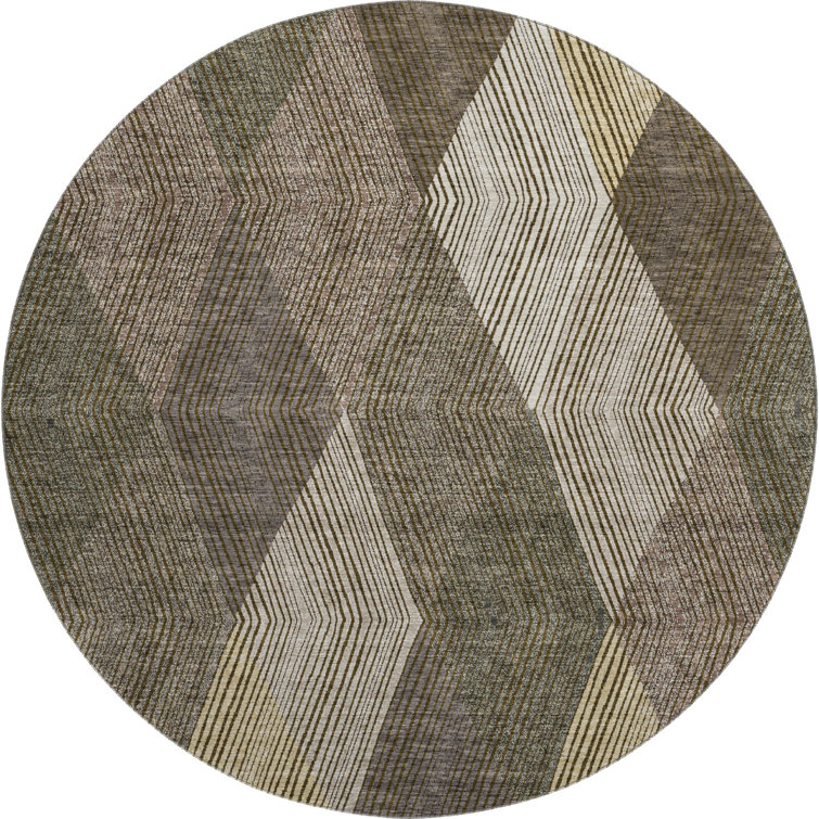 Premium Machine Washable Prisco Brown Rug