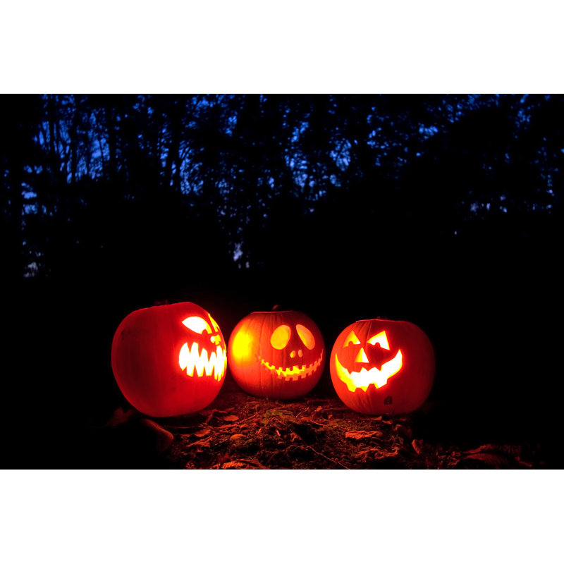 Jack-o'-lantern Pumpkins by Monkie - Wrapped Canvas Print, 51cm H x 76cm W