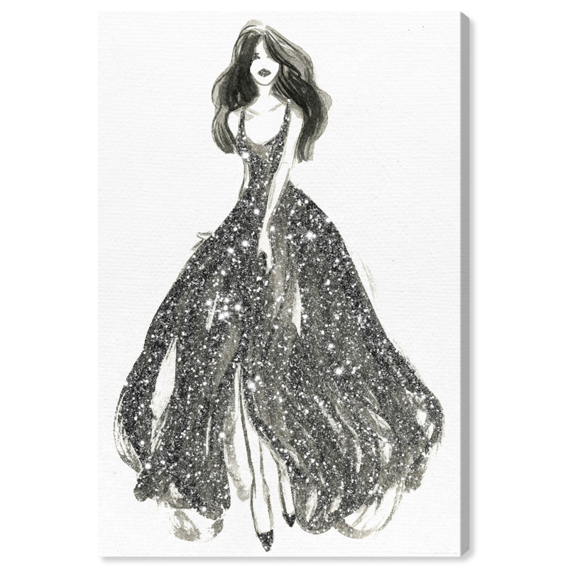 " Elegant Dress Flow II ", Wrapped Canvas, 54" H x 36" W