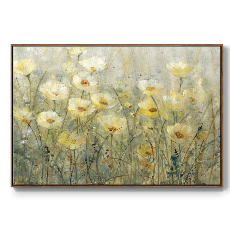 " Summer In Bloom I ", 25" H x 37" W x 2" D, Walnut