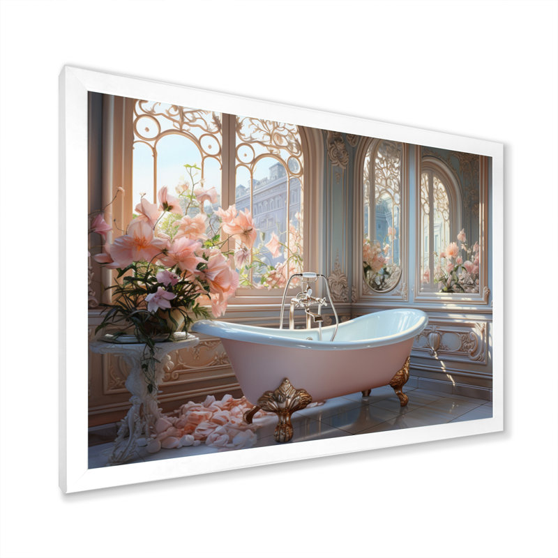«Bathroom Ethereal Glow III» - Impression sur toile encadrée pour salle de bain, H 34 po x l 44 po x P 1,5 po
