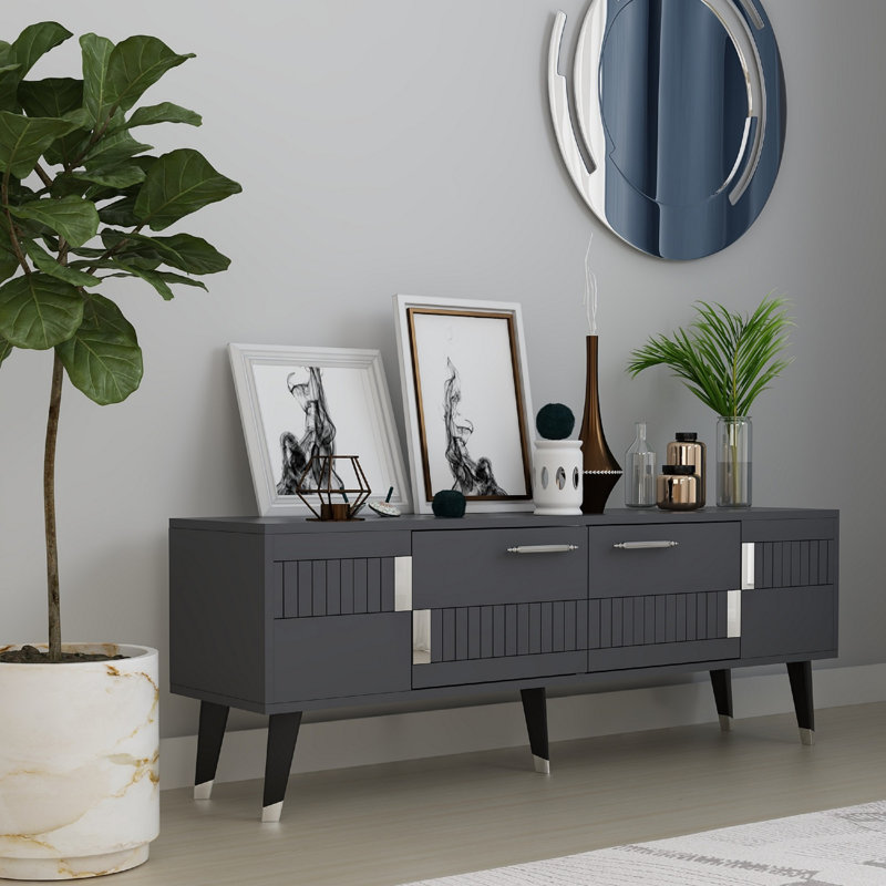 Fechteler 2 Piece Coffee Table Set, Black