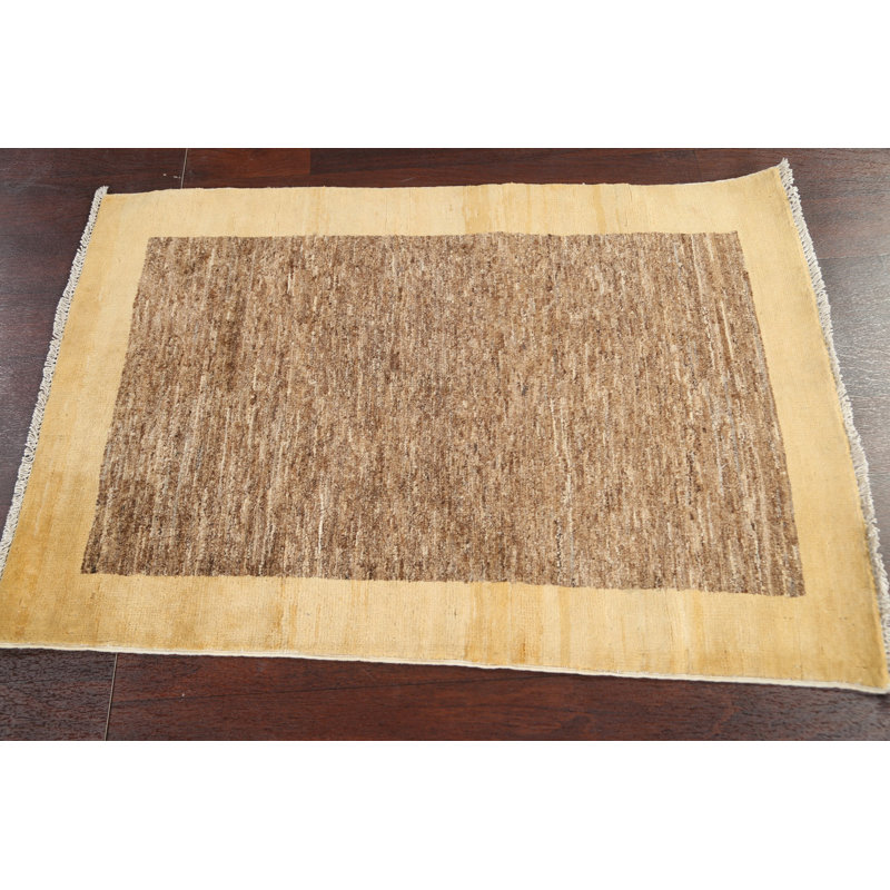Tapis oriental en laine Gabbeh Kashkoli Rumbell noué à la main 3 x 4