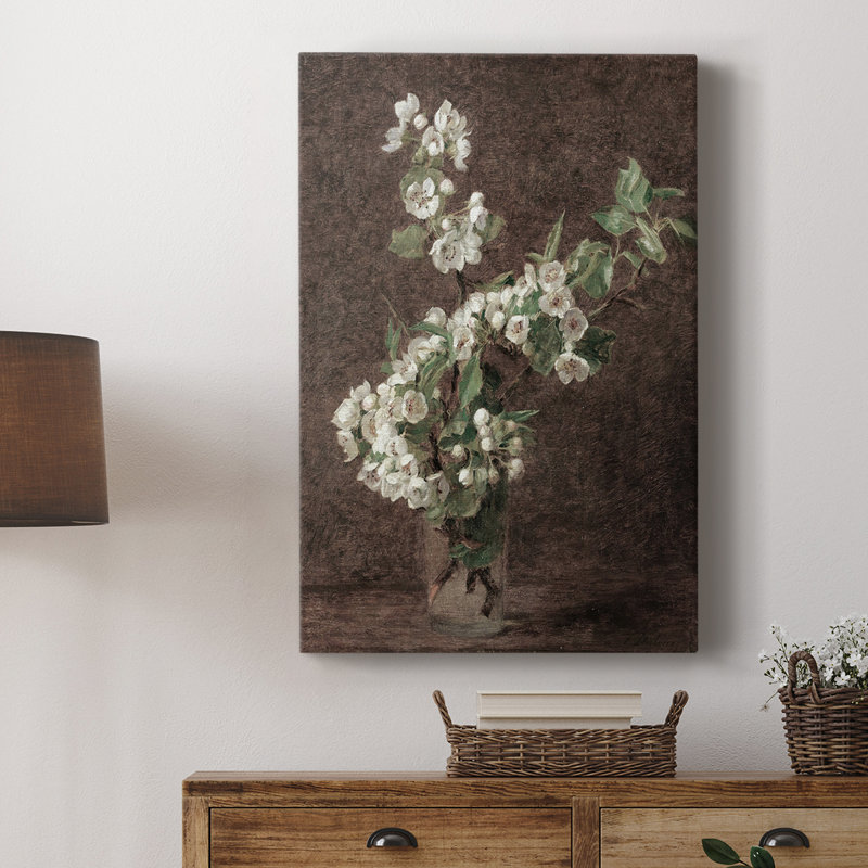 Imprimé floral rétro CXV III - galerie enveloppée Cavas, H 48 po x l 32 po