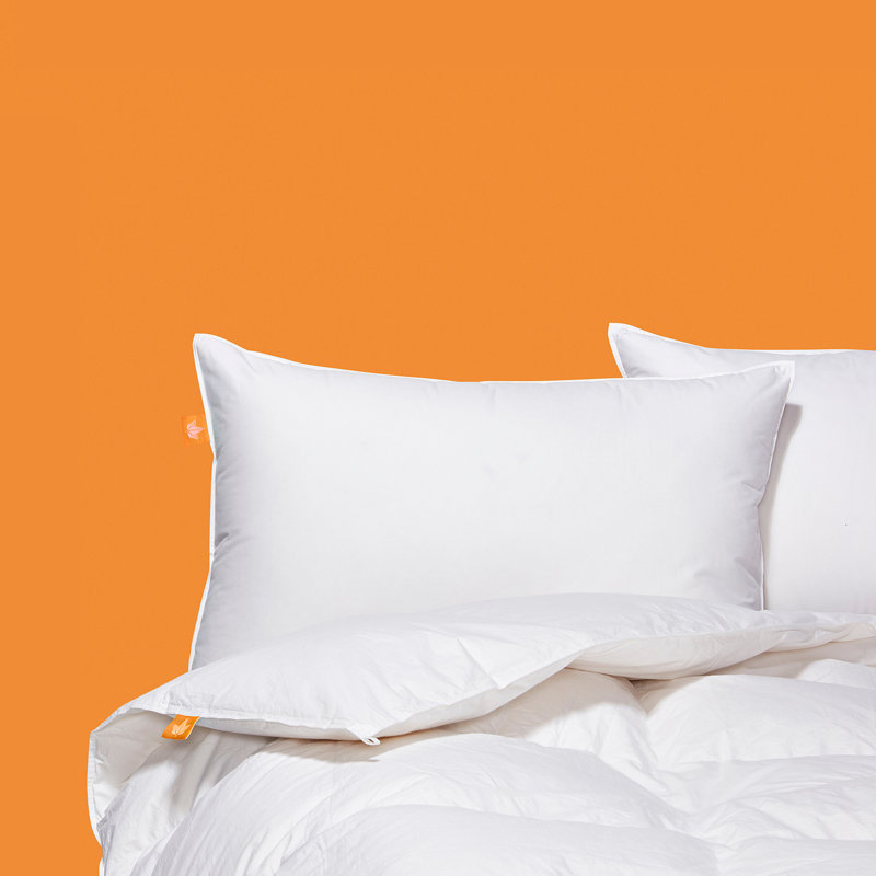 King Size White Goose Feather Hypoallergenic Firm Support Pillow Set