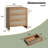 3-Drawer Rattan Nightstand, Modern Curved Bedside Table with Woven Drawer Fronts & Gold Handles, Caramel Oak Wood Nightstand for Bedroom, Available in Single-1555291921-1557158891