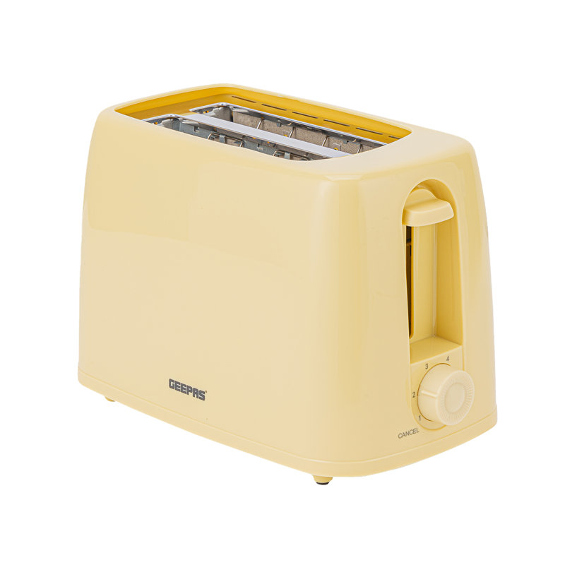 GEEPAS 2 Slice Toaster | 6 Browning Levels with Cancel Function | For Thin Small Bread Slice, Removable Crumb Tray Cool Touch Housing High Lift | Space-Saving Design | 1 Yr Warranty 650W