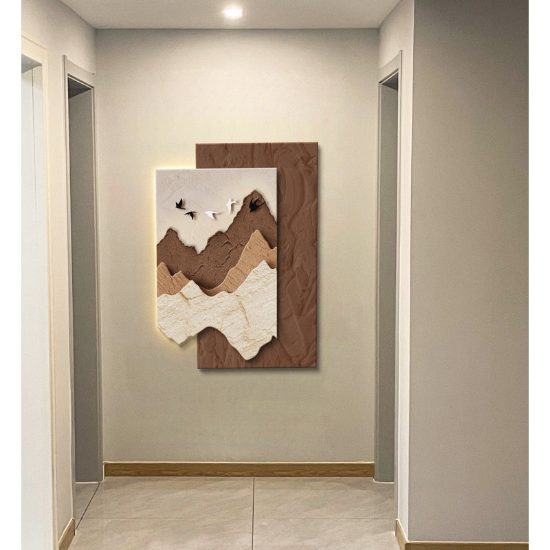 Décoration murale moderne en grès minimaliste à DEL, H 59,06 po x l 39,37 po x P 1,57 po