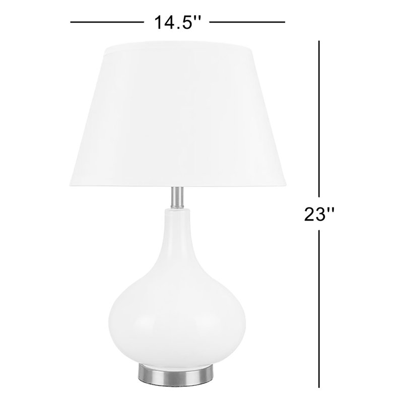 Ensemble de lampe de table 23 po Foxworth, Turquoise / blanc