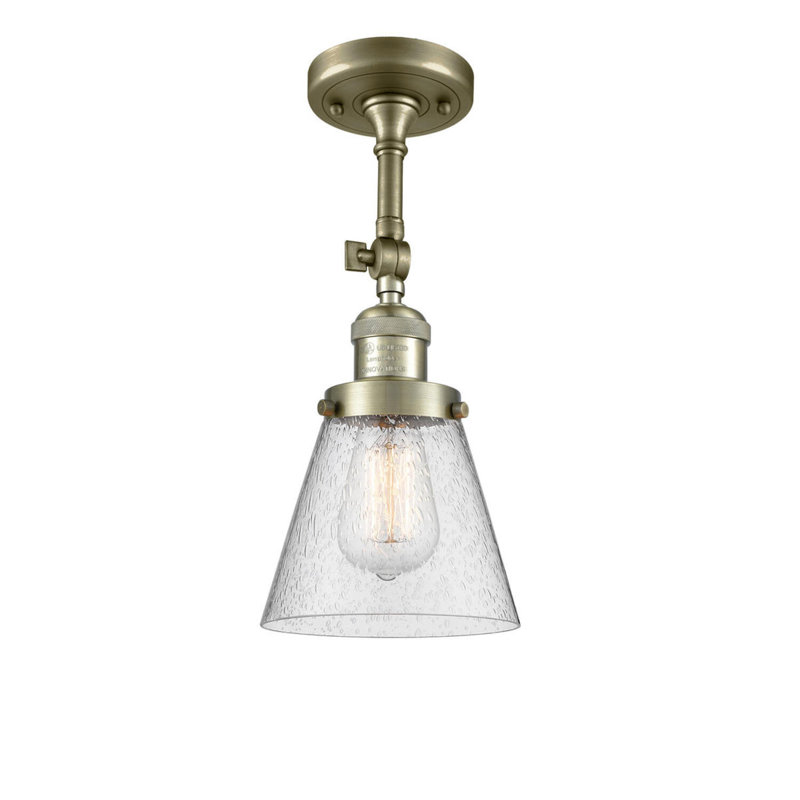 Cone 1 Light Sconce, Antique Brass, Seedy, Bulb Not Included