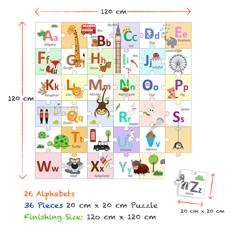 Alphabets Learning Puzzle Wall Sticker