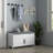 Shoe Bench Entryway Bench With Shoe Storage Adjustable Shelves And Shutter Doors 35.4" Shoe Organizer