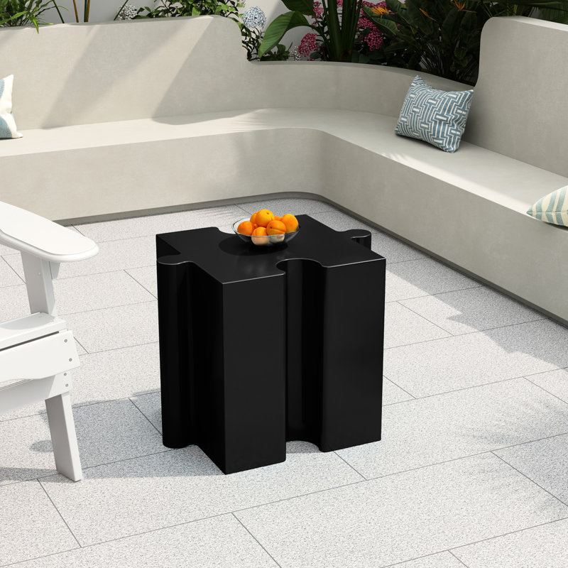 Table casse-tête 3, design emboîtable, capacité de 90 kg, décoration intérieure et extérieure, compacte et fonctionnelle, aucun assemblage requis, espaces latéraux flexibles, applications spatiales.