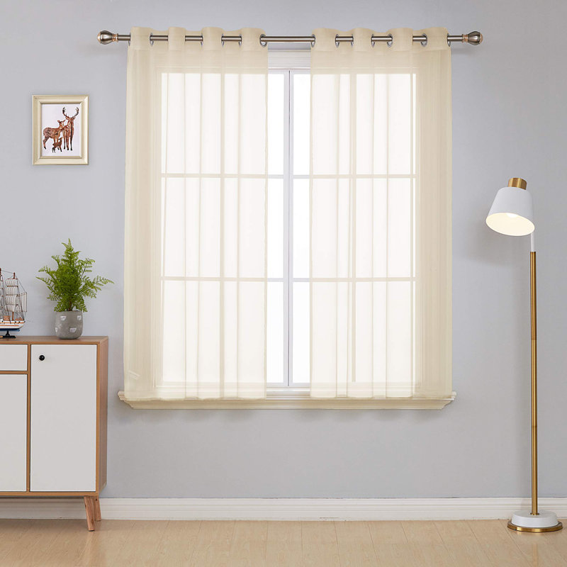 Gainsborough Sheer Curtain Pair, 52" W x 72" L, Beige