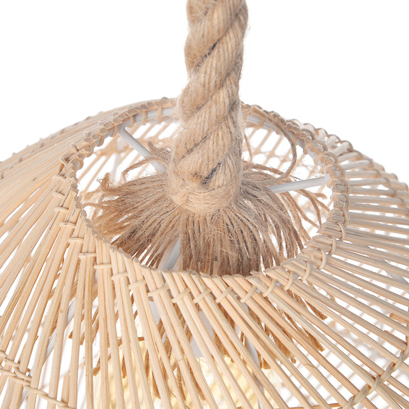 Luminaire suspendu en dôme naturel à 1 lumière Boruch, H 78 po x l 23,62 po x P 23,62 po