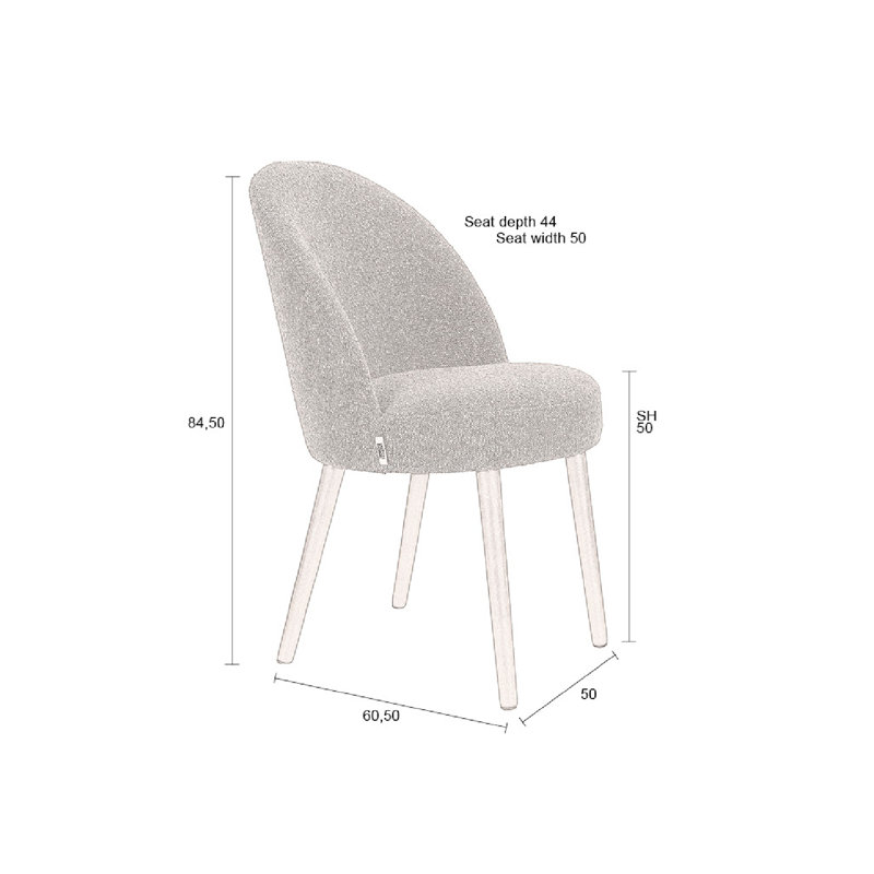 Barbara Upholstered Dining Chair, Beige