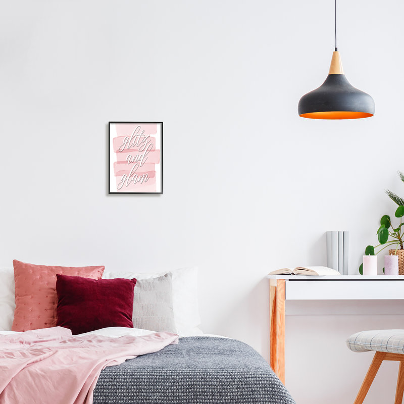 «Glitz & Glam Pink» par Martina Pavlova, Giclée encadrée noir minuit, H 11 po x l 14 po
