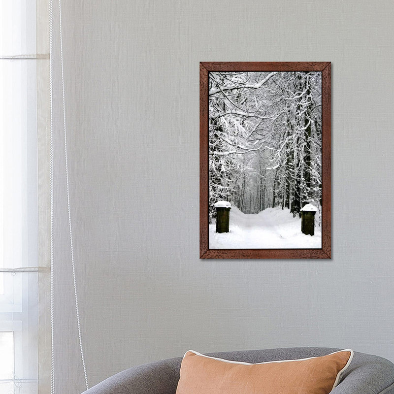 Winter Time - Print on Canvas, 101.6 cm H x 66.04 cm W, Brown Floater Framed