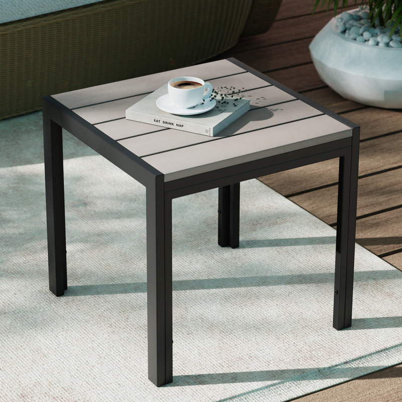 Patio Square Side Table, Gray