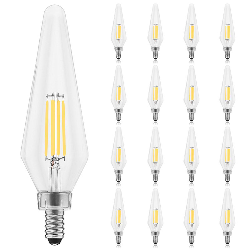 4,5 watts, ampoule DEL C11 à intensité variable, culot candélabre E12, 5000