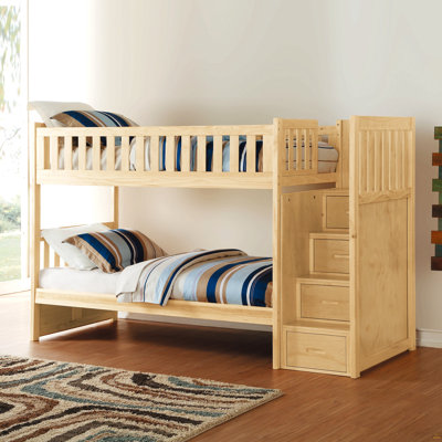 Tiroirs-marches réversibles pour lit simple superposé au dessus d'un lit simple