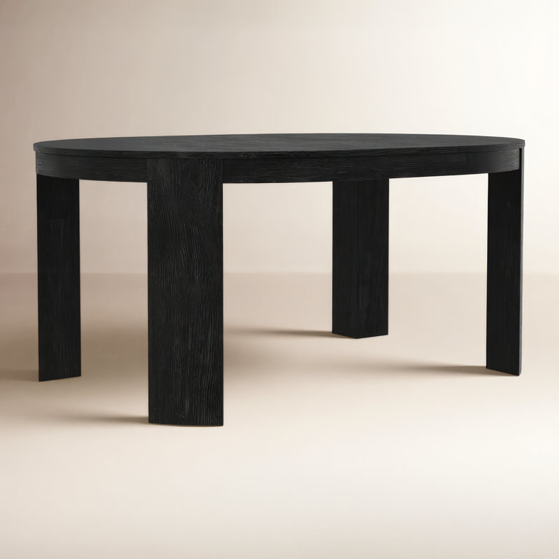 Payton 48" Round Extendable Dining Table, Black