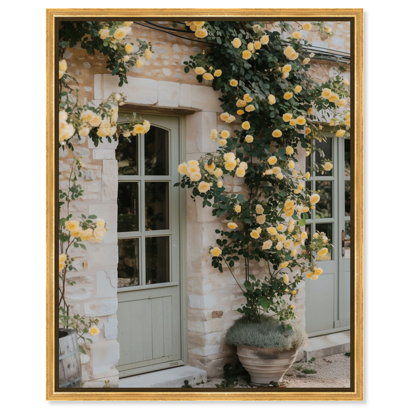 Honeyed Briar Wall Print by Oliver Gal, 31"H x 37"W, Gold Floater Frame
