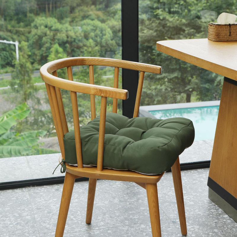 16.5-inch  Dining Chair Cushion, Green Polyester