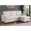 Canapé-lit modulaire réversible en tissu tissé beige 84,5 po avec méridienne de rangement-485793657