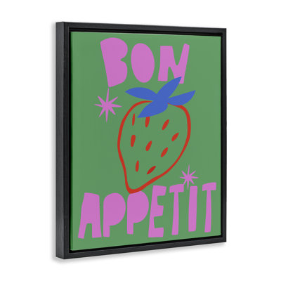 Art mural contemporain sur toile flottante encadrée Bon Appetit, design par House of Lulu