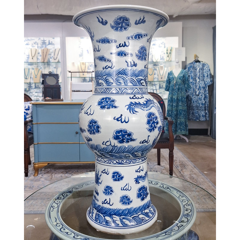 Blue and White Dragon Vase