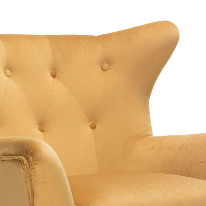 Luis Upholstered Wingback Chair, Gold