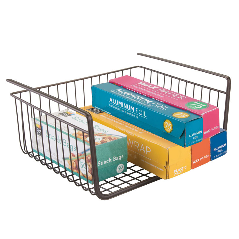 Bronzed Black Metal Under Shelf Storage Basket Organizer