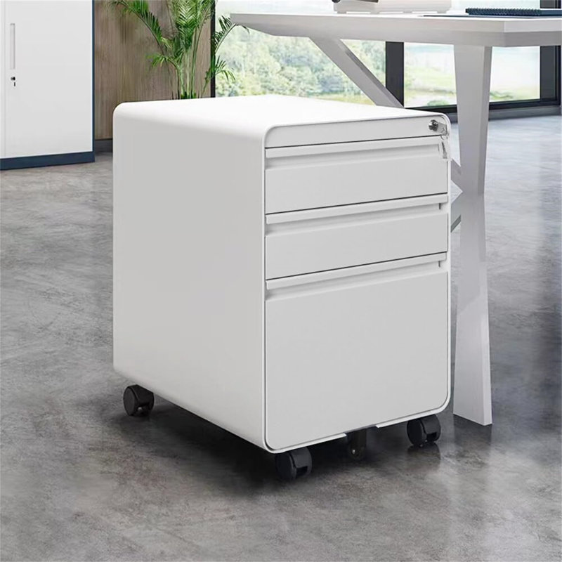 40cm Wide 3 -Drawer Mobile File Cabinet, White