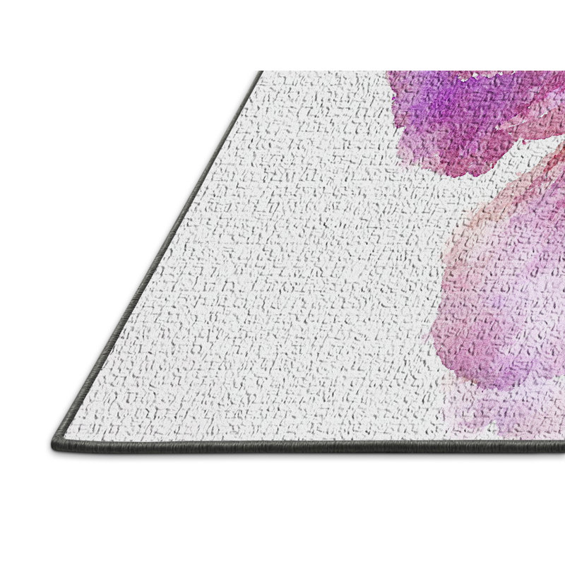 Tapis mauve à motif floral, Rectangle 2 pi x 3 pi