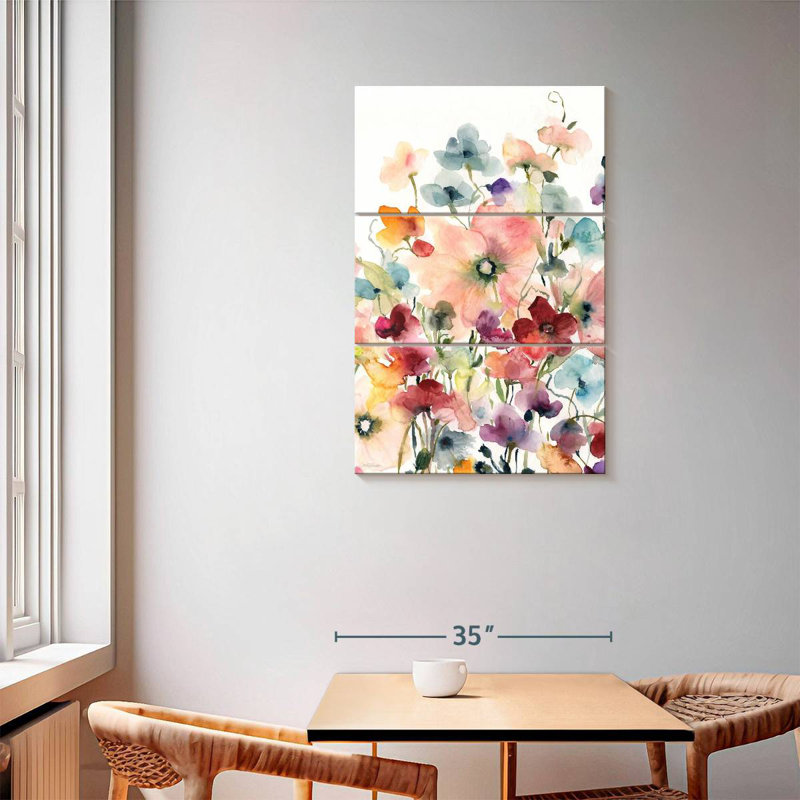 Harnek Poppies And Sweetpeas, 57" H x 36" W