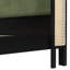 Structure de lit grand avec tête de lit verte, lit en bois massif noir et vert, aucun sommier requis, mobilier de chambre moderne-2016100409