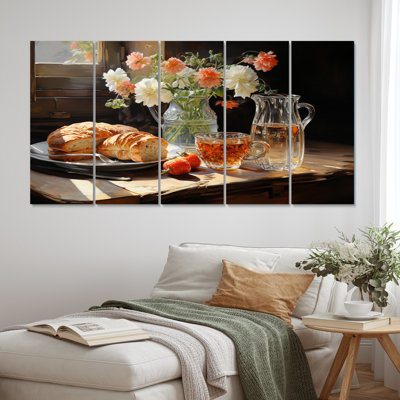 Food Petit déjeuner confortable sur toile 5 pièces